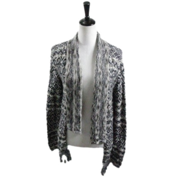Hippie Laundry Black/White Patterned Cardigan Size Medium - Picture 1 of 5